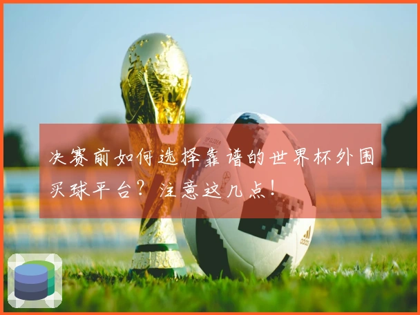 决赛前如何选择靠谱的世界杯外围买球平台？注意这几点！